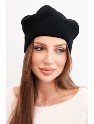 Dámska vlnená klasická hladká čiapka K420 black