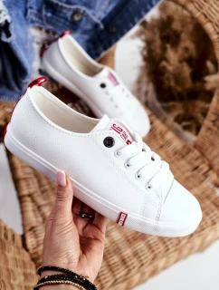 Dámske kožené tenisky Big Star GG274005 White-Red