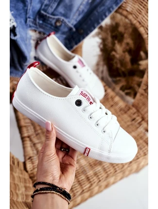 Dámske kožené tenisky Big Star GG274005 White-Red
