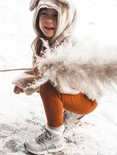 Dziecięce Ocieplane Botki Na Suwak Big Star KK374178 Srebrne