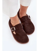 Semišové dámske barefoot topánky s prackou Zazoo N1261 chocolate Semišové dámske barefoot topánky s prackou Zazoo N1261 chocolate