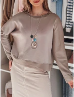 Dámska oversize maslová mikina s NUBISS popolom FashionStreet RY2800 Dámska oversize maslová mikina s NUBISS popolom FashionStreet RY2800