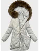 Dámska zimná bunda so šnúrkami na bokoch S'west light grey (R8295-26) Dámska zimná bunda so šnúrkami na bokoch S'west light grey (R8295-26)