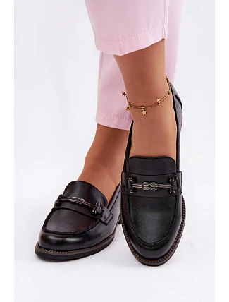 Dámské kožené mokasiny Vinceza 18132 Černé