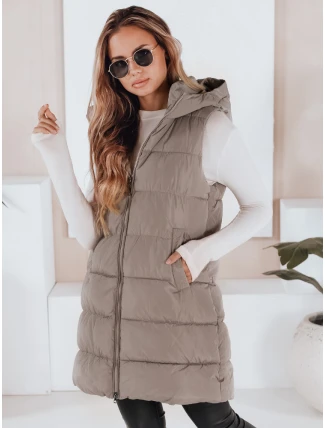 Dámska prešívaná vesta BRITA béžová FashionStreet TY3267 Dámska prešívaná vesta BRITA béžová FashionStreet TY3267