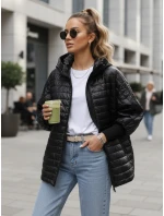 Dámska prešívaná bunda s kapucňou čierna FashionStreet TY5529