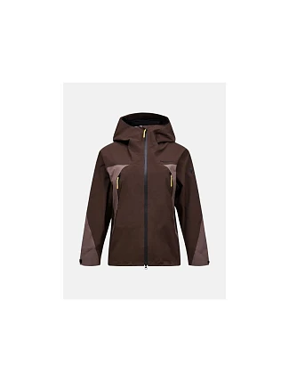 Dámska bunda PEAK PERFORMANCE W Ridge Hipe Ace 3L Shell Jacket, hnedá farba Dámska bunda PEAK PERFORMANCE W Ridge Hipe Ace 3L Shell Jacket, hnedá farba