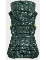 Zelená dámska vesta s kontrastnou podšívkou (B9549) Zelená dámska vesta s kontrastnou podšívkou (B9549)