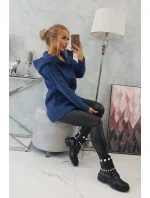 Zateplená mikina s dlhším chrbtom a vreckami z džínsoviny Zateplená mikina s dlhším chrbtom a vreckami z džínsoviny