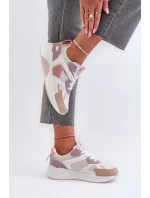 Sneakersy Damskie Na Platformie Fioletowe Lenivia