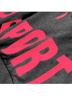 Tmavosivá dámska tepláková mikina s bokátovou potlačou (26034)