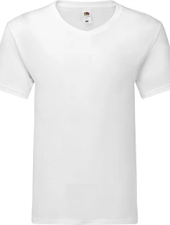 Fruit of the Loom Iconic 150 V-Neck T Tričko s výstrihom do V 16.1442 biele