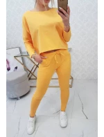 Súprava s oversize blúzkou horčicovej farby