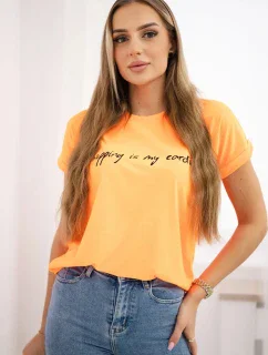 Blúzka Nakupovanie je moja kardio oranžová neónová