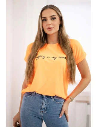 Blúzka Nakupovanie je moja kardio oranžová neónová