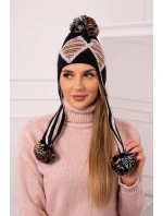 Dámska klapka na uši Eunika K322 čierna + béžová