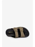 Lekkie Klapki Męskie Z Klamrami Big Star NN174592 Ciemnozielone