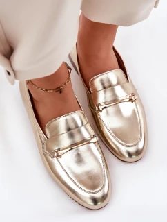 Skórzane Półbuty Mokasyny Damskie Maciejka K6809-25 Złote