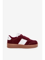 Zamszowe Sneakersy Damskie Daniel Lopez Just Dare SS2D4023 Bordowe
