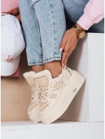 Dámske tenisky na vysokej platforme UPSOLE nature FashionStreet ZY0803 Dámske tenisky na vysokej platforme UPSOLE nature FashionStreet ZY0803