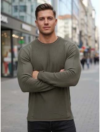 Pánsky khaki sveter WX2310z Pánsky khaki sveter WX2310z