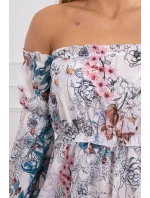 Kvetinové šaty vo farbe ecru Kvetinové šaty vo farbe ecru