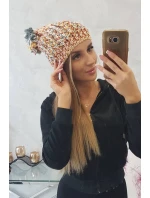 Dámska čiapka s brmbolcom Maria K335 horčicová