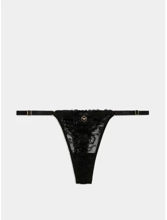 Dámske tangá 163826 4R206 00020 Black - Emporio Armani