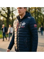 Pánska bunda WY6358H/GN Tmavý moiré vzor - Geografické Nórsko