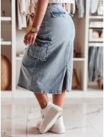 CARGOMIDI modrá midi džínsová sukňa FashionStreet CY0490 CARGOMIDI modrá midi džínsová sukňa FashionStreet CY0490