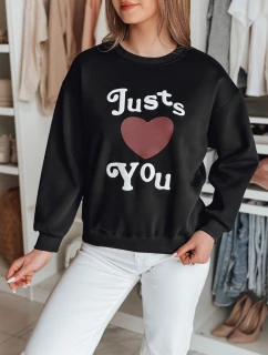 Dámska mikina s potlačou JUST LOVE YOU čierna FashionStreet BY1472
