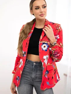 Bavlnená bunda s farebnou potlačou malina