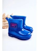 Dziecięce Brokatowe Kalosze Granatowe Rain