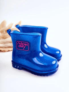 Dziecięce Brokatowe Kalosze Granatowe Rain