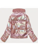 Ružová opalizujúca dámska bunda s taštičkou (AG3-07)