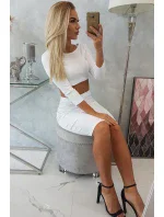 Súprava blúzky a sukne v bielej farbe