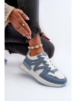 Jeansowe Sneakersy Damskie Z Eko Skóry Niebieskie Kaimans