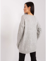 Svetlo šedý oversized sveter od RUE PARIS