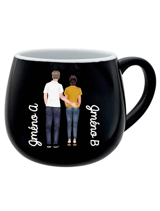 Personalizovaný keramický bacuľatý hrnček s párom Personalizovaný keramický bacuľatý hrnček s párom