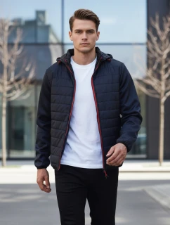 Pánska prechodná bunda prešívaná tmavomodrá FashionStreet TX4401