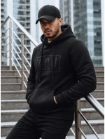 Pánska zateplená mikina s potlačou čierna FashionStreet BX5919 Pánska zateplená mikina s potlačou čierna FashionStreet BX5919