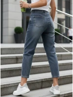 Dámske modré džínsy s vysokým pásom 7/8 mom fit FashionStreet UY2905