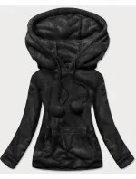 Čierna dámska plyšová mikina (HH033)