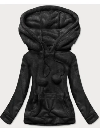 Čierna dámska plyšová mikina (HH033)