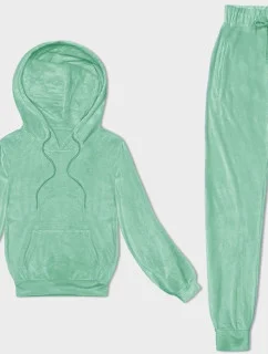 Dámska mätová velúrová tepláková súprava s kapucňou (8C1175-139)