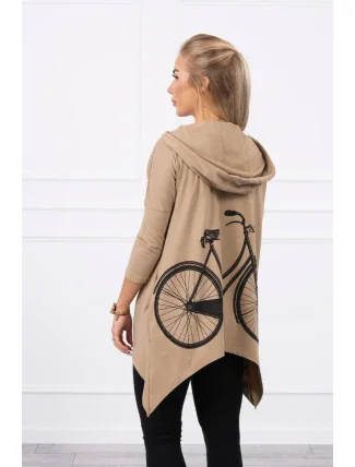 Mikina s potlačou kolesa camel