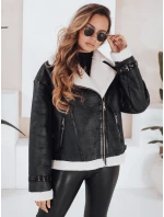 Dámska bunda z ovčej kože čierna FashionStreet TY5125