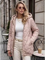 Dámska prešívaná bunda s kapucňou, ružová, FashionStreet TY5804 Dámska prešívaná bunda s kapucňou, ružová, FashionStreet TY5804