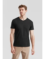 Fruit of the Loom Iconic 150 V-Neck T Tričko s výstrihom do V 16.1442 čierne