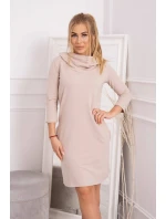 Šaty s kapucňou a vreckami béžovej Šaty s kapucňou a vreckami béžovej